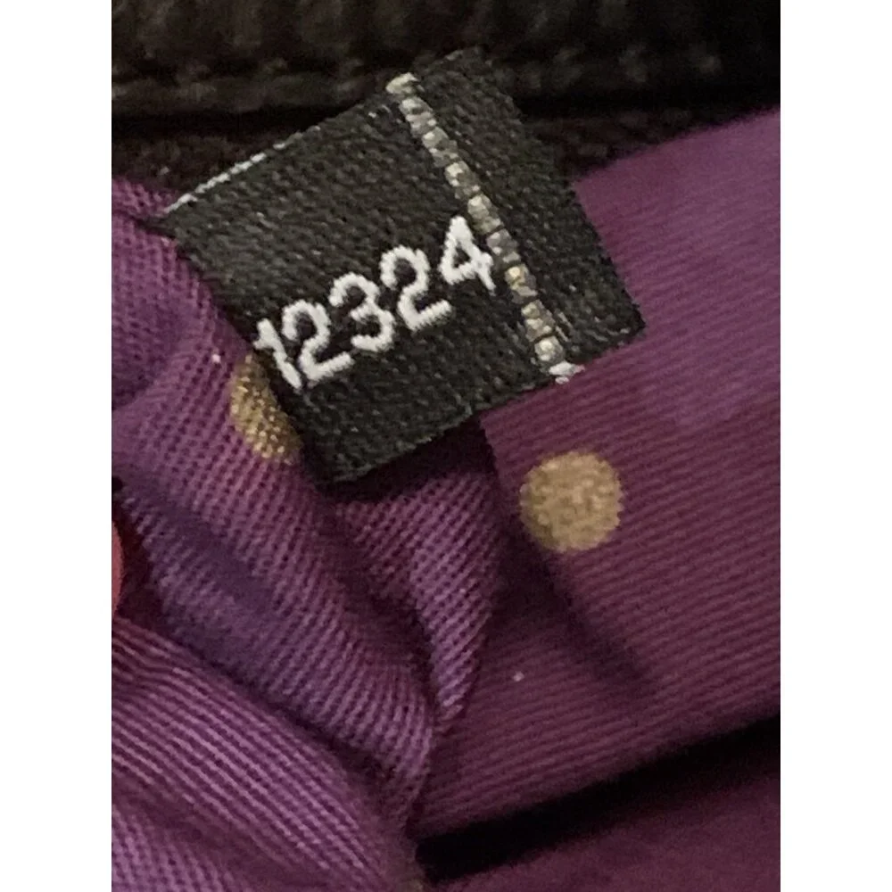 Vintage Y2K Kate Spade Black Canvas/black Leather Shoulder Bag Purple Yellow